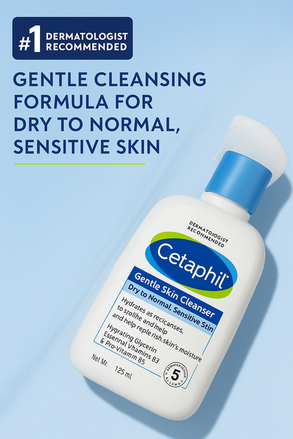 Cetaphil Gentle Skin Cleanser With Mild, Non Irritating Formula For Dry to Normal, Sensitive Skin Face Wash, 125 ml, 250ml