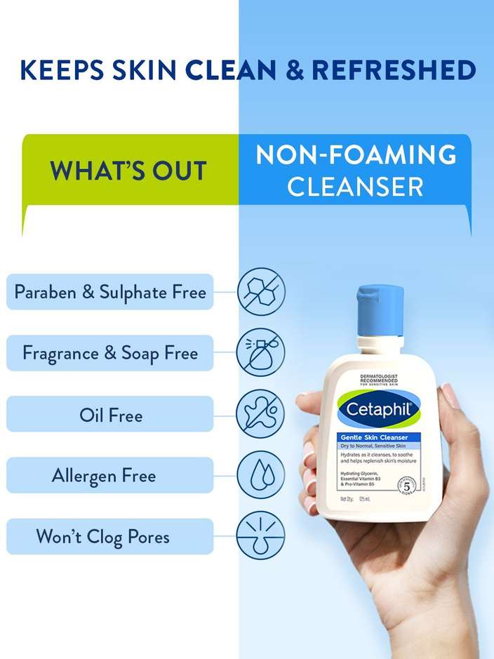 Cetaphil Gentle Skin Cleanser With Mild, Non Irritating Formula For Dry to Normal, Sensitive Skin Face Wash, 125 ml, 250ml